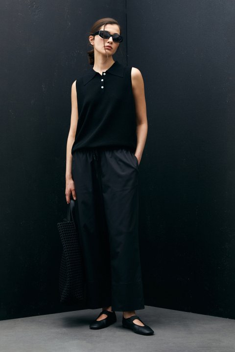 Molly Kadın Keten Karışımlı Kazak Siyah - Lufian (1)