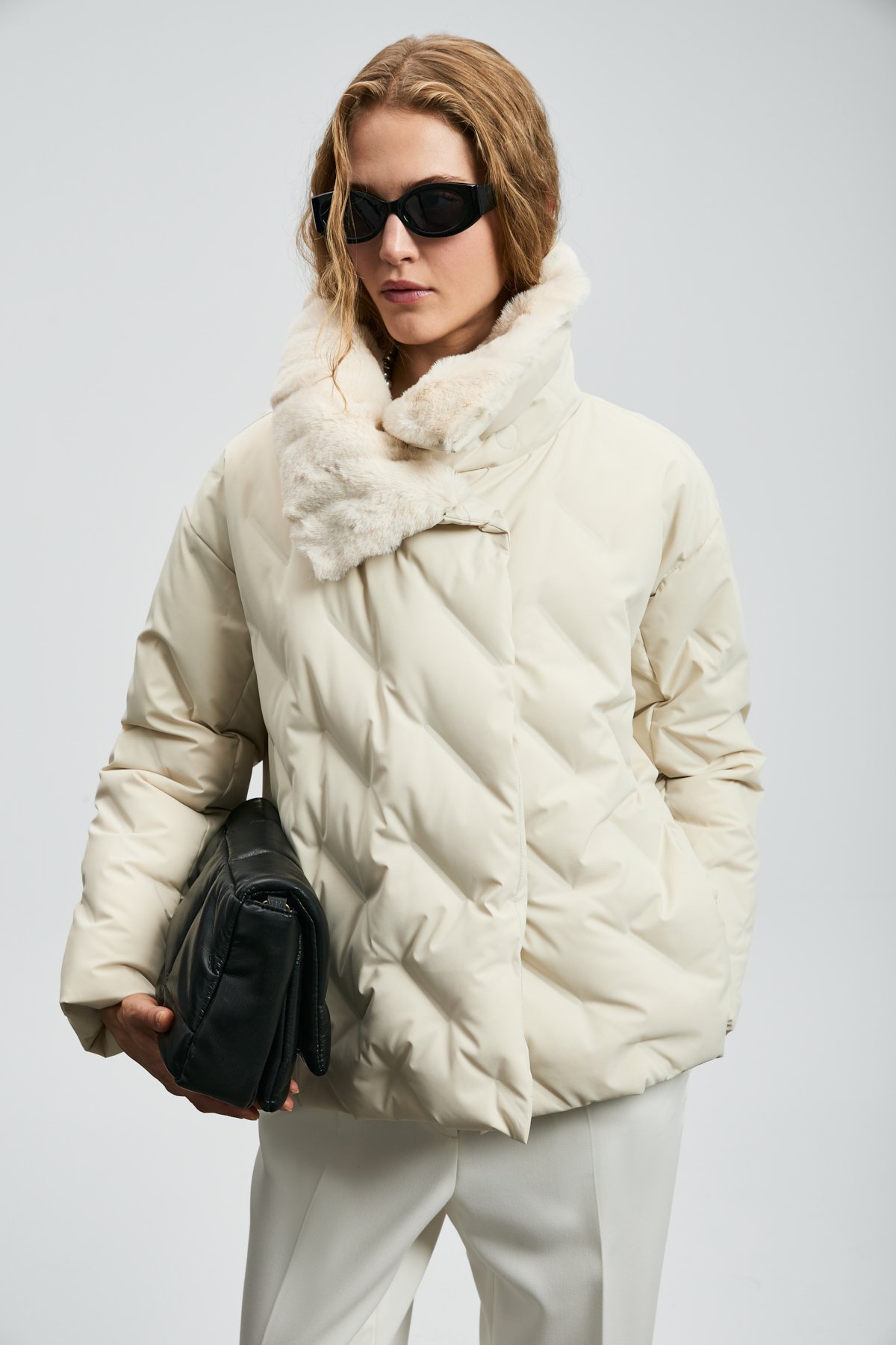 Kaztüyü Woman Coat Ecru - Lufian