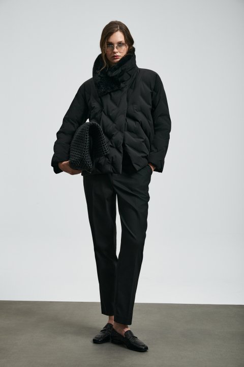 Monıca Kaz Tüyü Kadın Mont Siyah - Lufian (1)