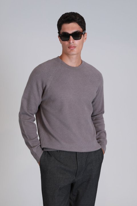 Moon Erkek Kazak Açık Kahve - Lufian