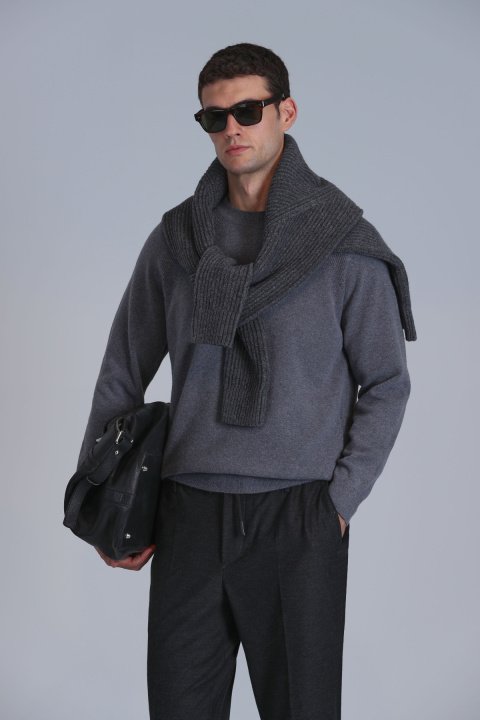 Moon Erkek Kazak Gri - Lufian