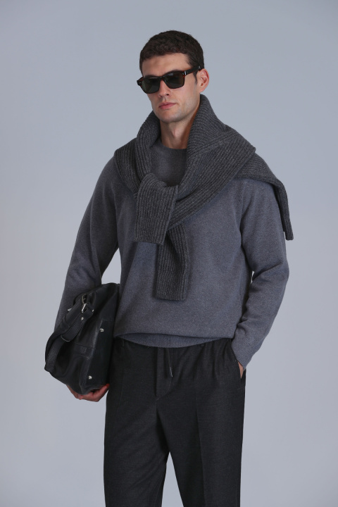 Moon Erkek Kazak Gri - Lufian