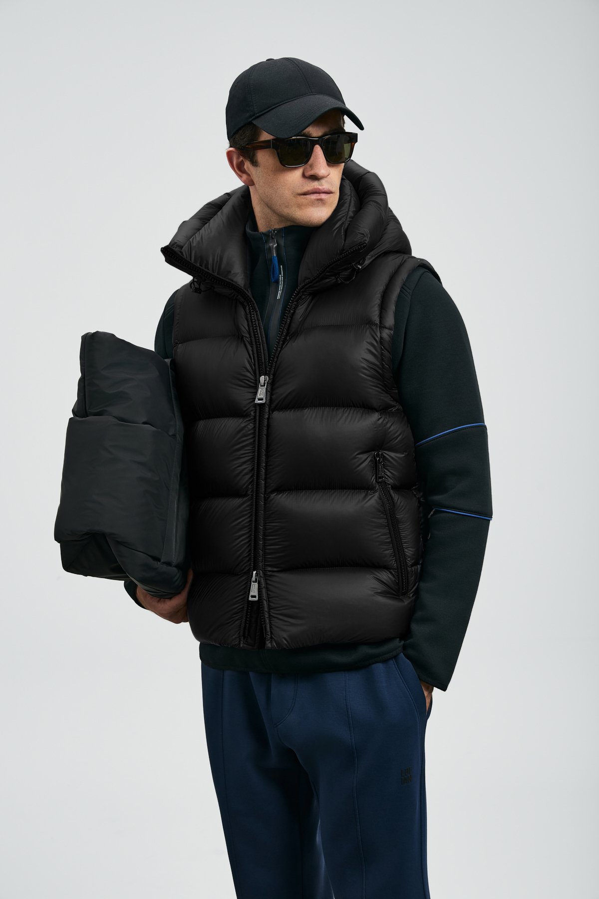 Goose Feather Mens Vest Black - Lufian