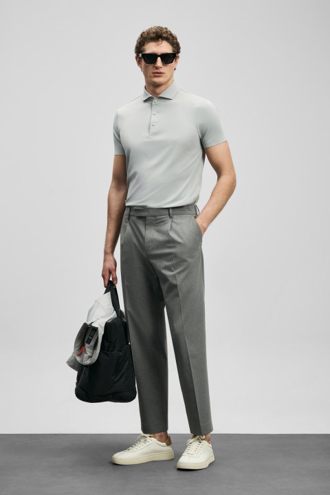 Nalon Smart Erkek Chino Pantolon Slim Fit Açık Gri - LUFIAN