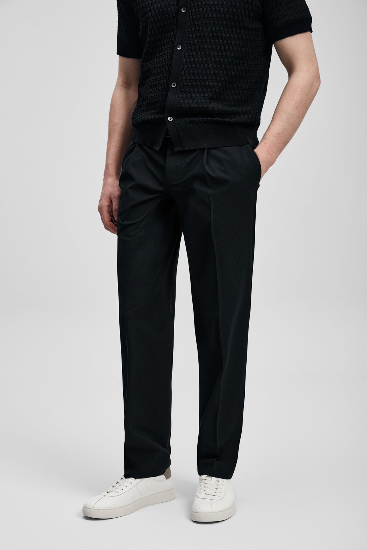 Smart Mens Chino Pants Slım Fıt Black - Lufian (1)