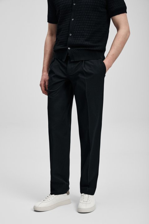 Nalon Smart Men's Chino Pants Slim Fit Black - LUFIAN (1)