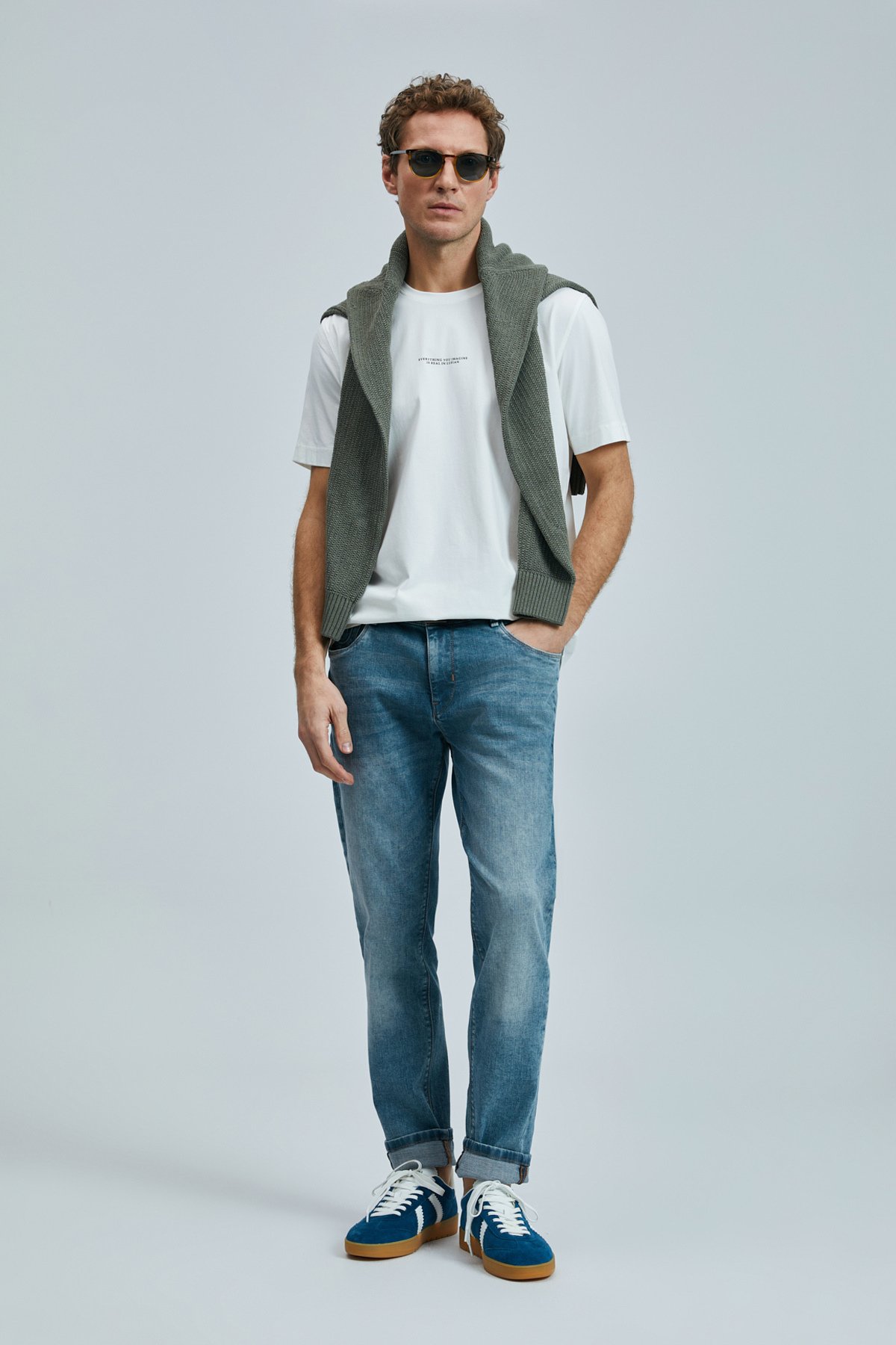 Nessıo Smart Jean Erkek Pantolon Slim Fit Mavi - Lufian