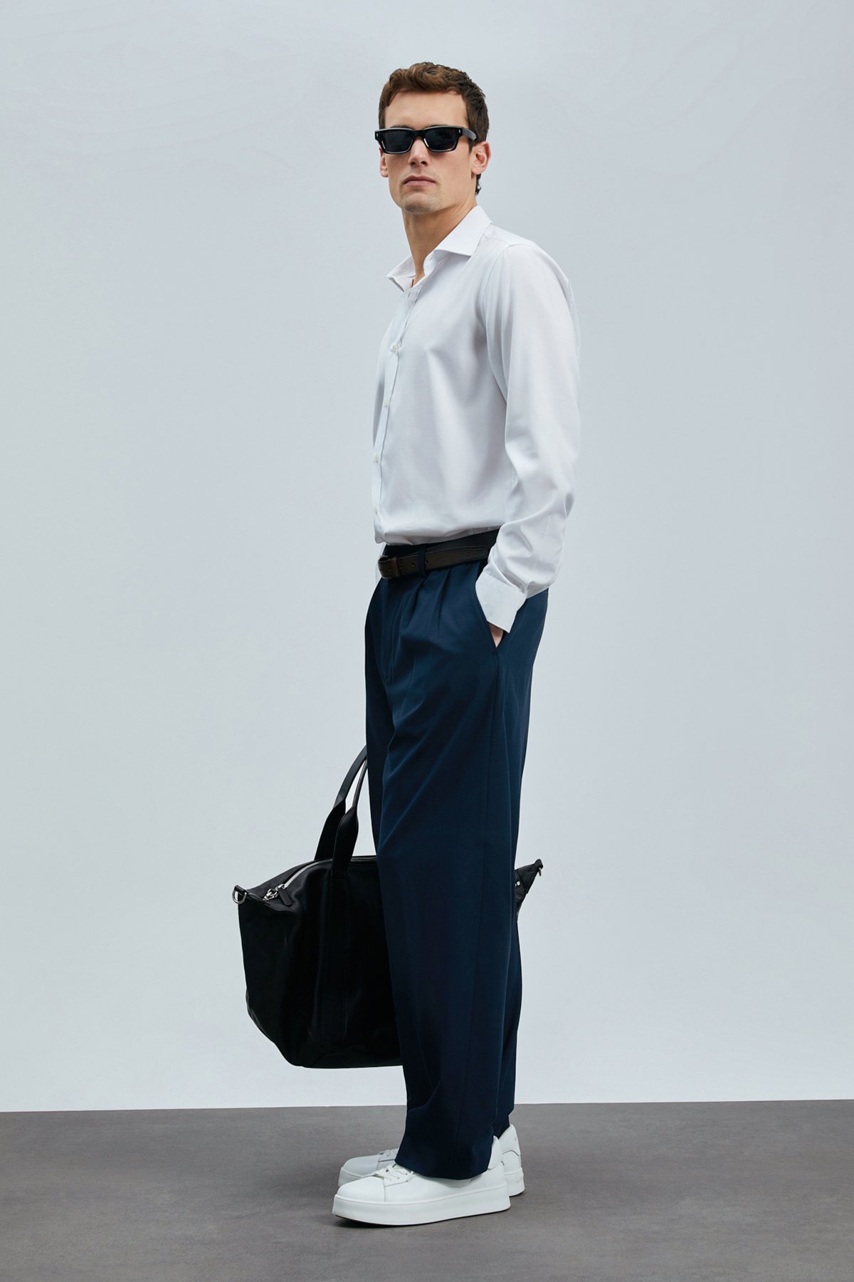 Next Erkek Lyocell Karışımlı Gömlek Regular Fit Beyaz - Lufian