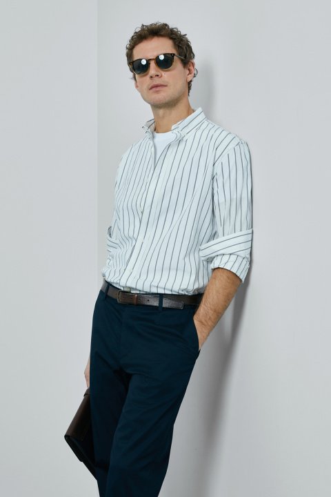 Nıcer Erkek Basic Gömlek Regular Fit Lacivert - Lufian