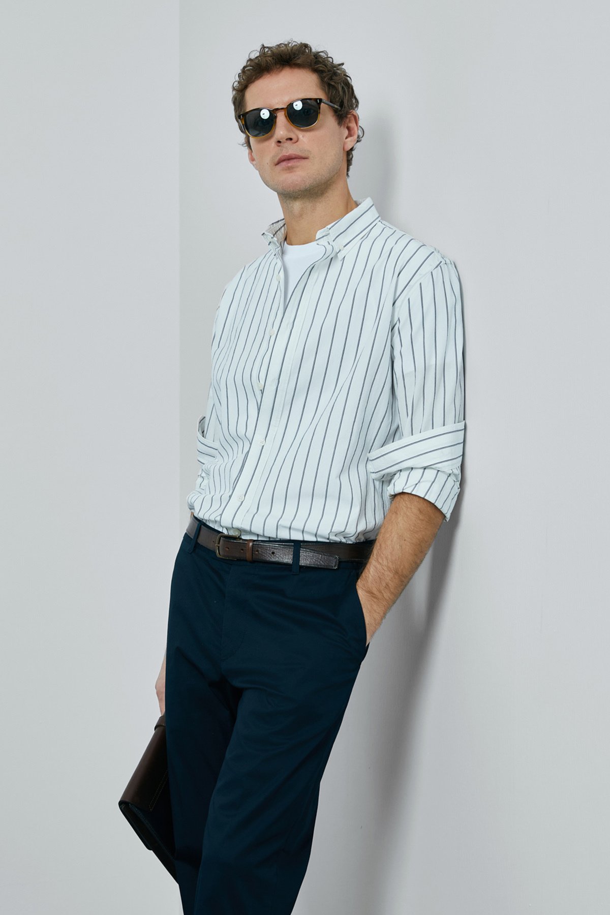 Nıcer Men Basic Shirt Regular Fıt Navy - Lufian