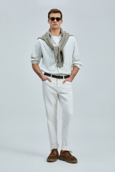 Nıcer Erkek Basic Gömlek Regular Fit Yeşil - Lufian (1)