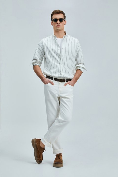 Nıcer Erkek Basic Gömlek Regular Fit Yeşil - Lufian