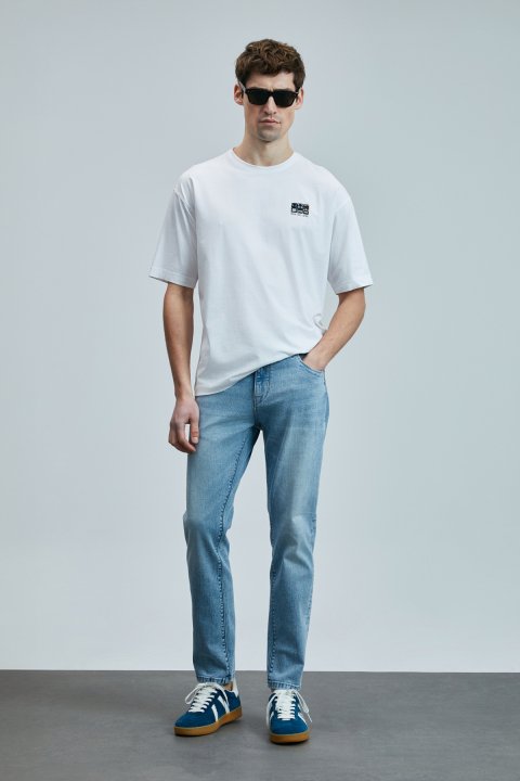 Nıcolo Smart Jean Erkek Pantolon Slim Fit Mavi - Lufian