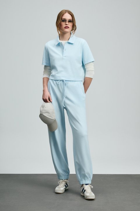Nılda Knitted Women's Sweatpants Blue - Lufian