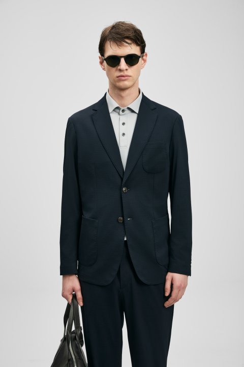 Noa Spor Erkek Blazer Ceket Slim Fit Lacivert - LUFIAN