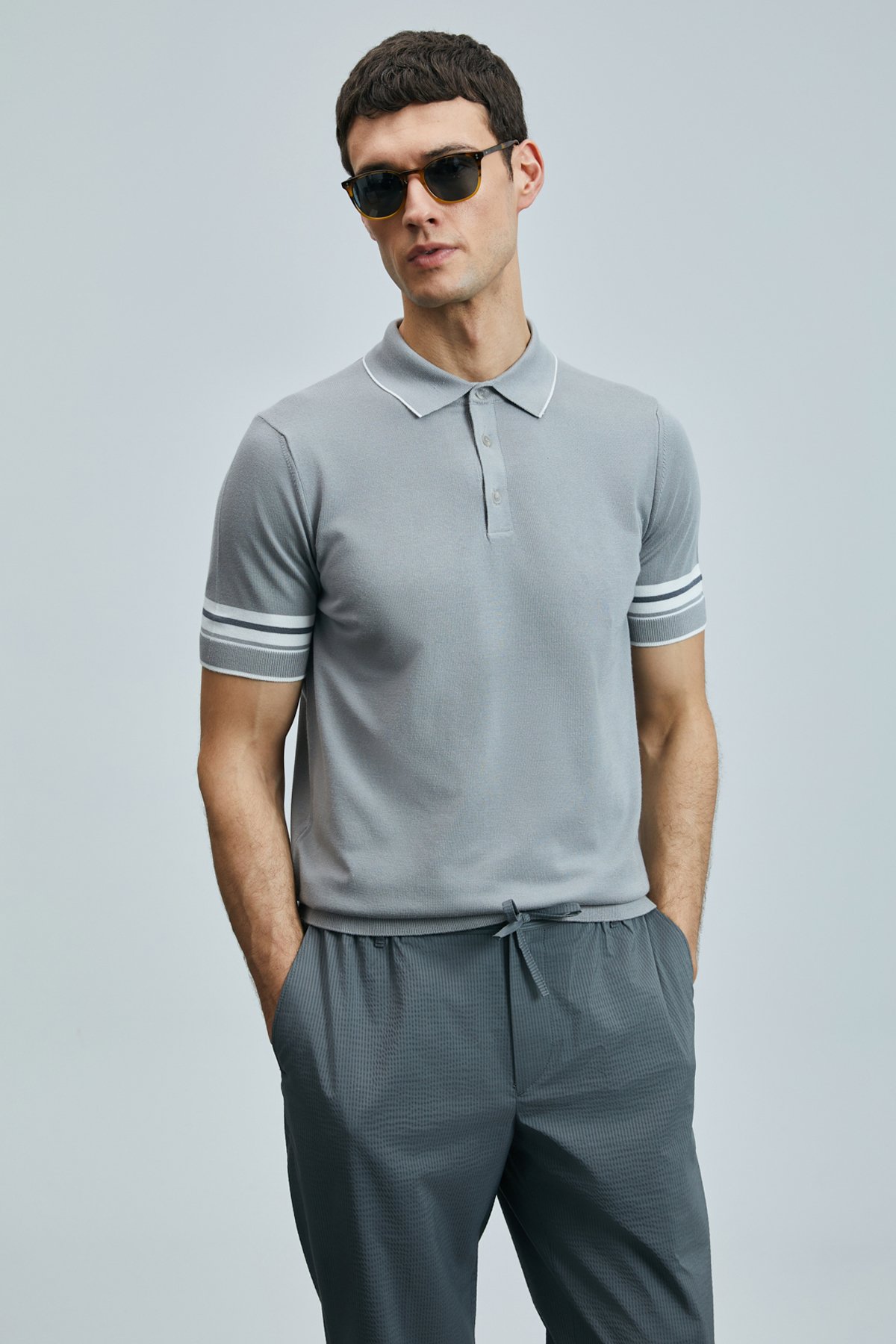 Noah Erkek Modal Karışımlı Kazak Gri - Lufian (1)