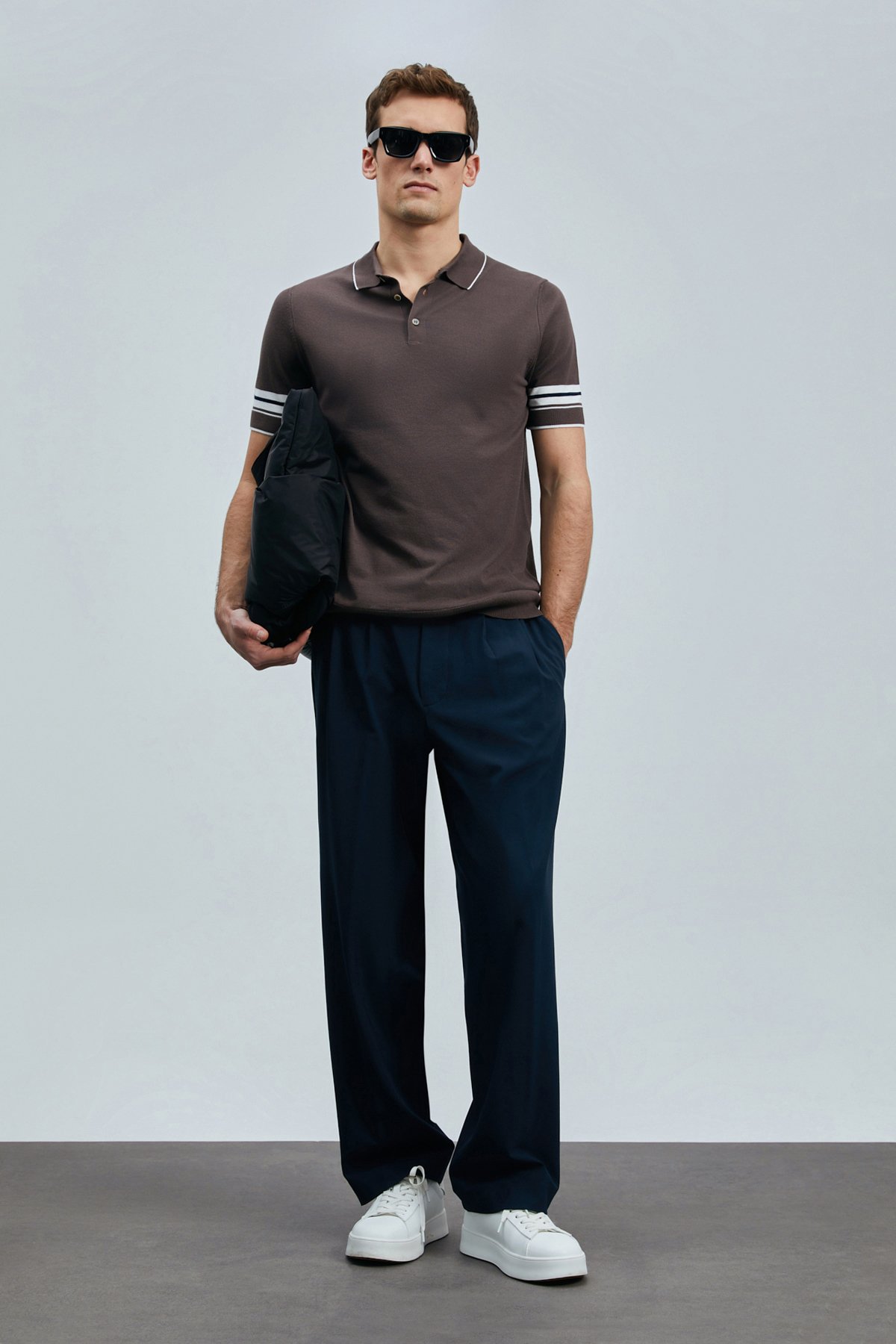 Noah Erkek Modal Karışımlı Kazak Kahverengi - Lufian