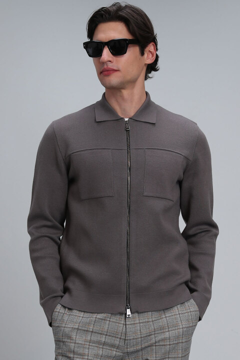 Noble Erkek Hırka Vizon - Lufian