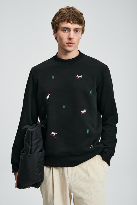 Noel Erkek Sweatshirt Siyah - Lufian
