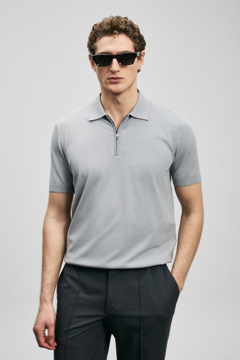 North Erkek Modal Karışımlı Kazak Açık Gri - Lufian