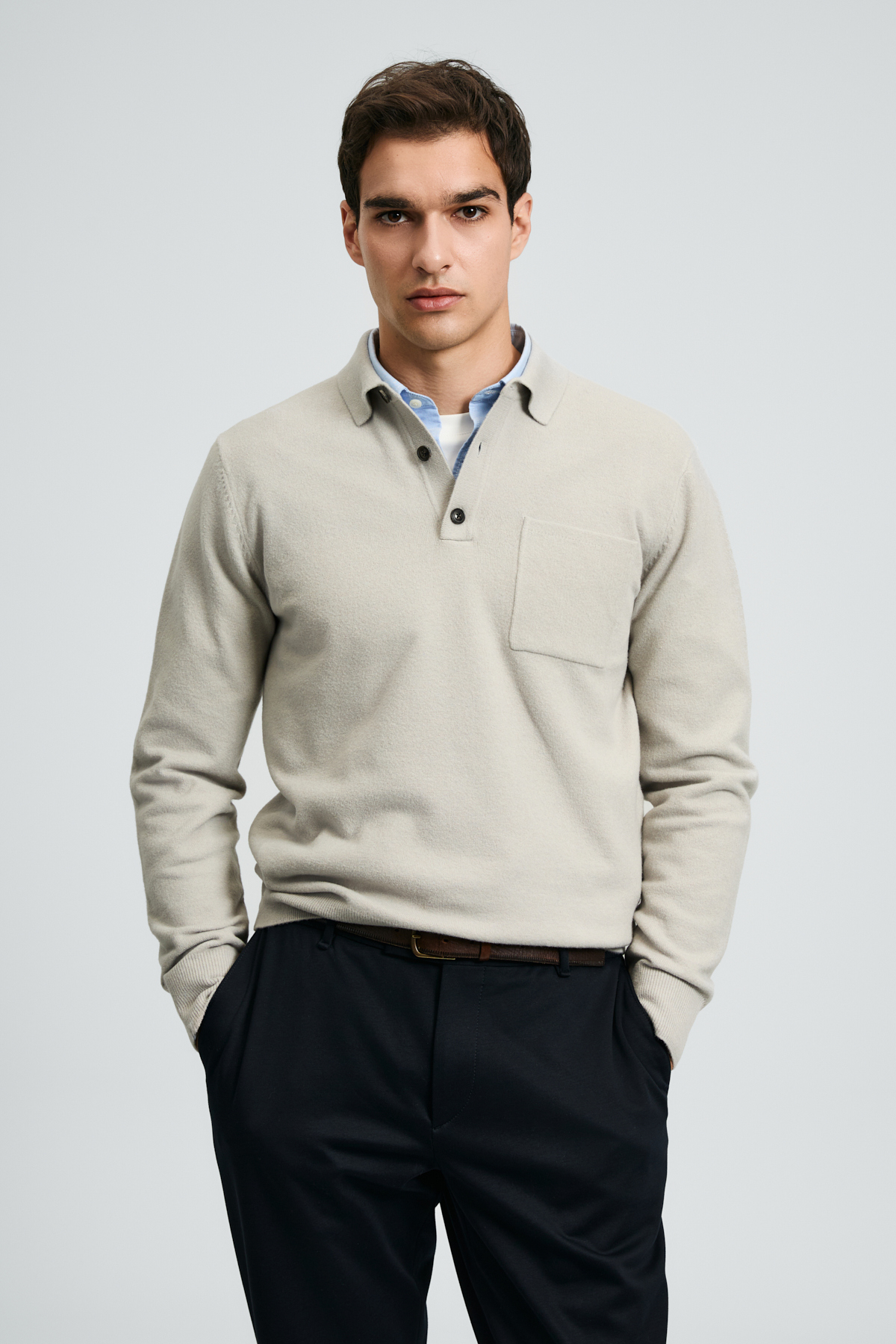 Mens Sweater Lıght Beige - Lufian (1)