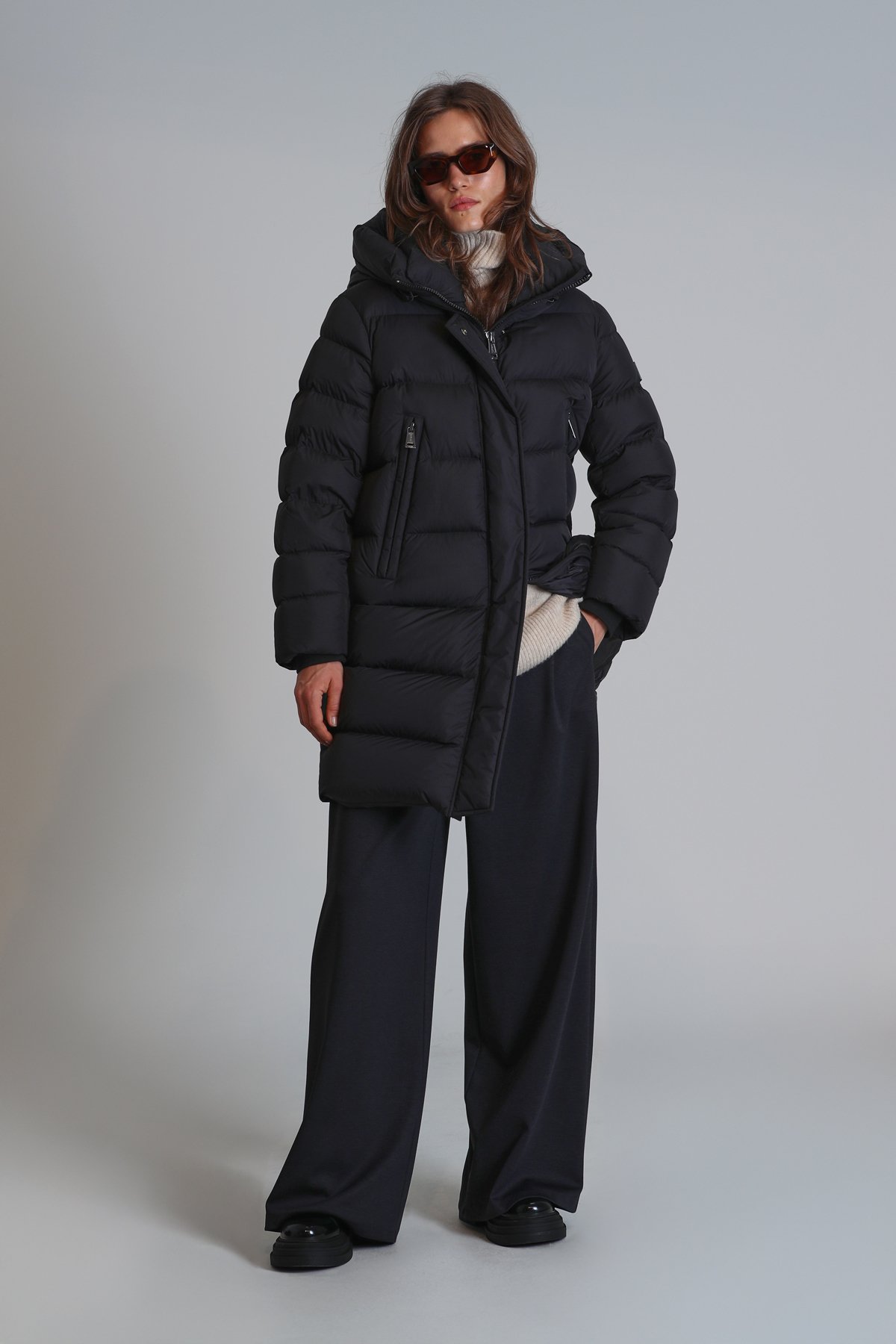 Olıvıa Goose Down Women's Coat Black - LUFIAN (1)