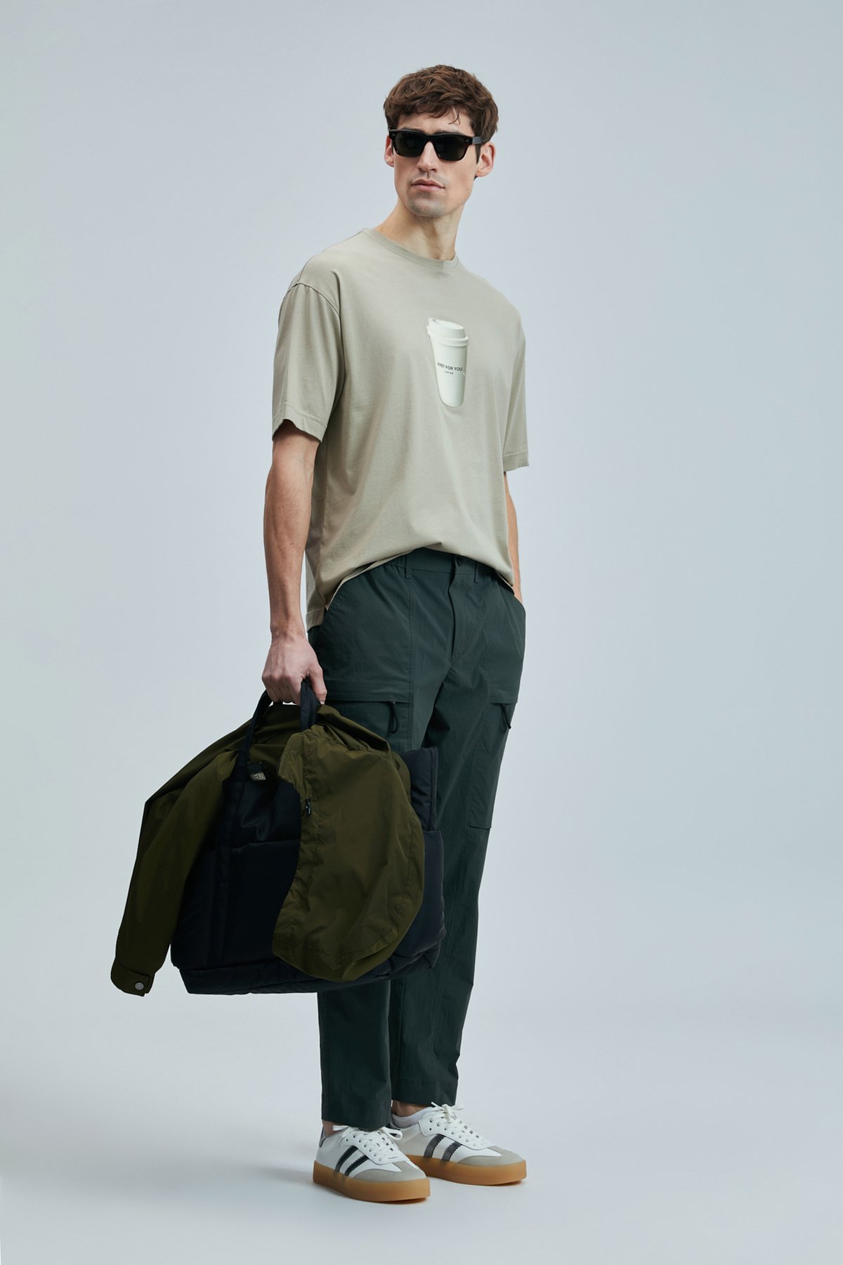 Omen Modern Grafik T- Shirt Bej - Lufian