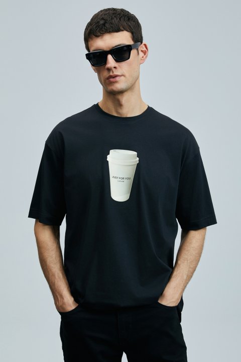 Omen Modern Grafik T- Shirt Siyah - Lufian (1)