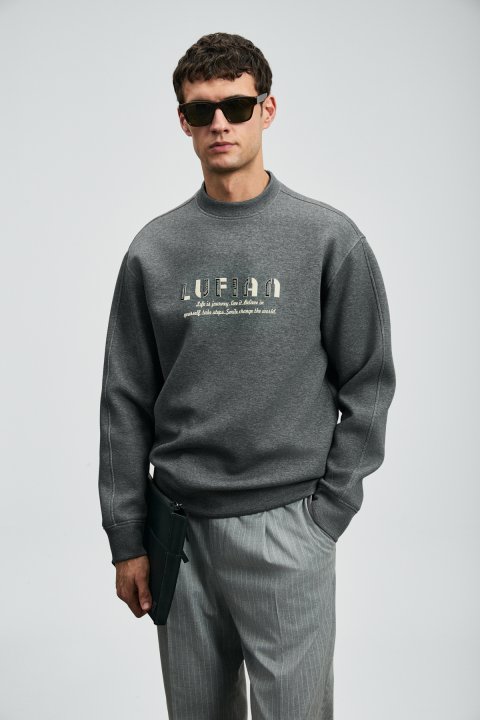 Oracle Erkek Sweatshirt Antrasit - Lufian (1)