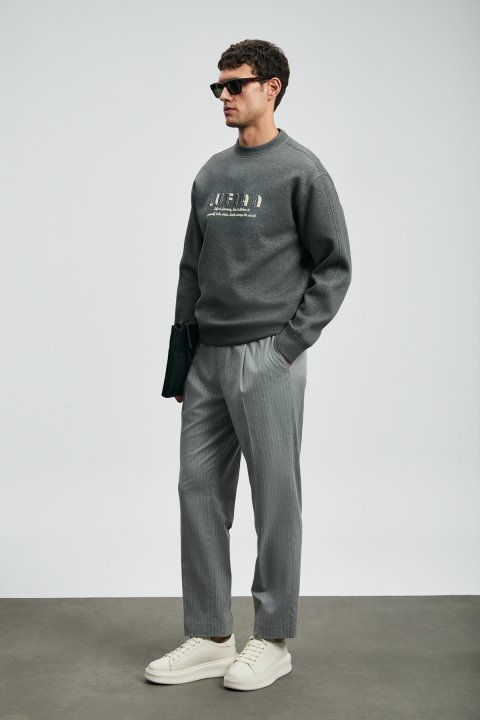 Oracle Erkek Sweatshirt Antrasit - LUFIAN