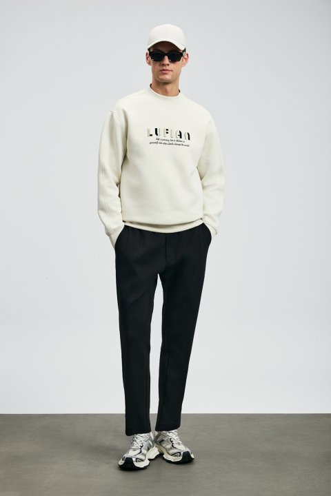 Male Sweatshirt Off Whıte - Lufian (1)