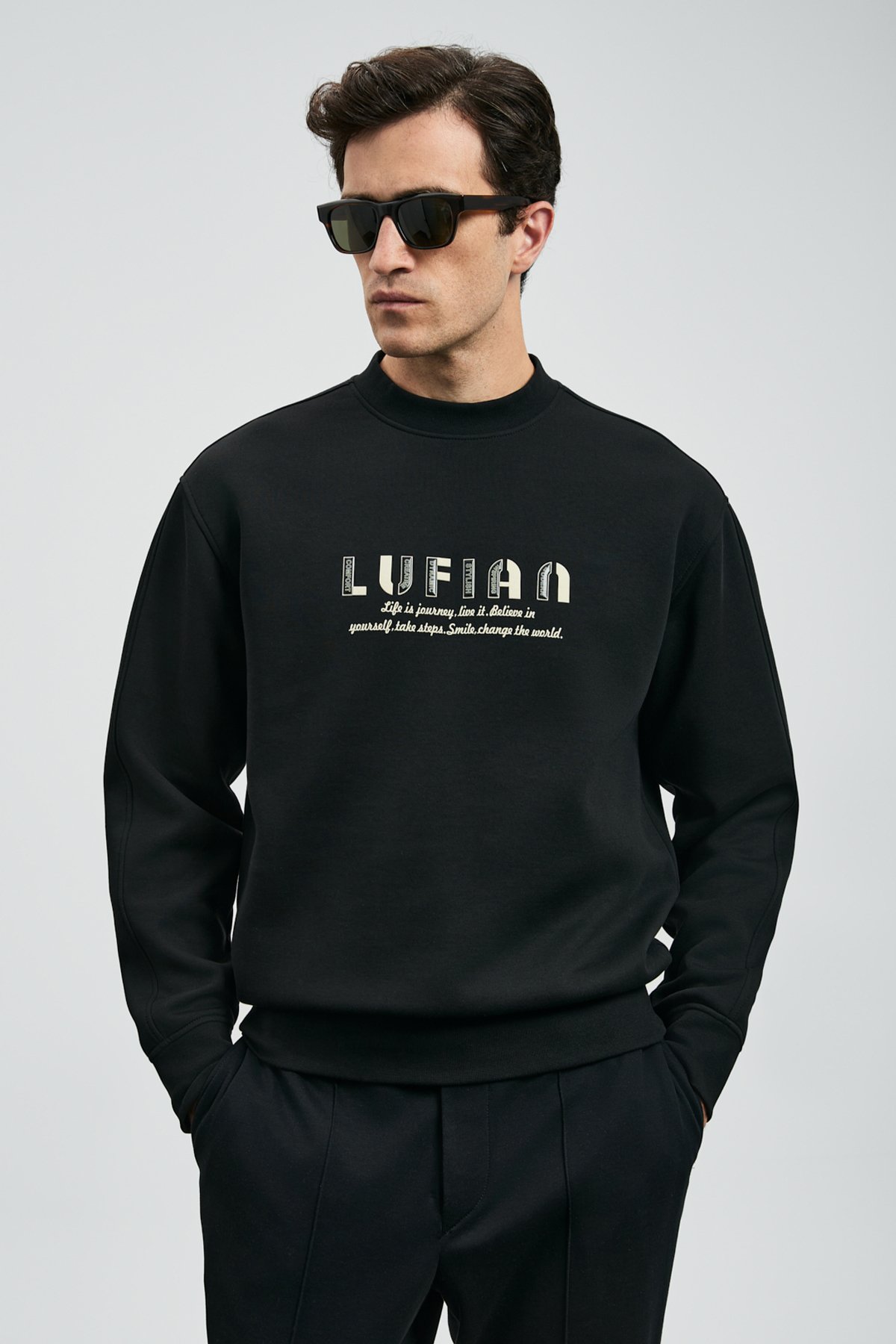 Oracle Erkek Sweatshirt Siyah - Lufian