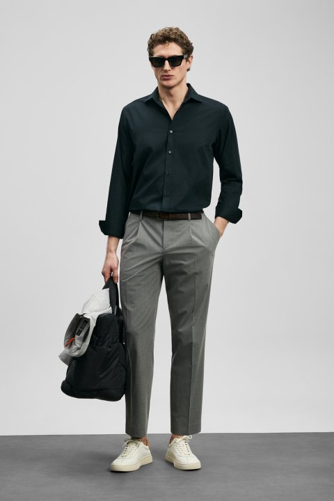 Orland Men's Basic Shirt Regular Fit Black - Lufian (1)