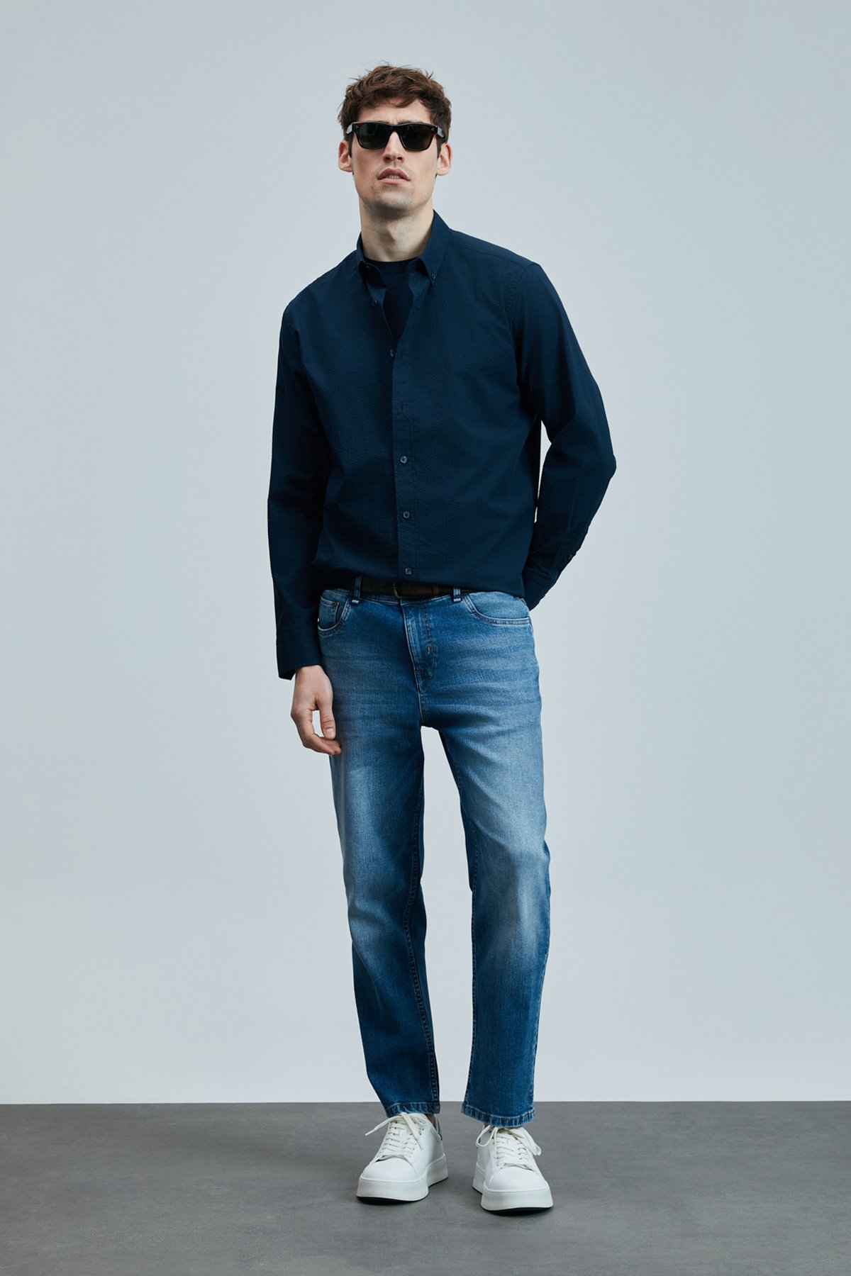 Orlando Smart Jean Erkek Pantolon Slim Fit Mavi - Lufian