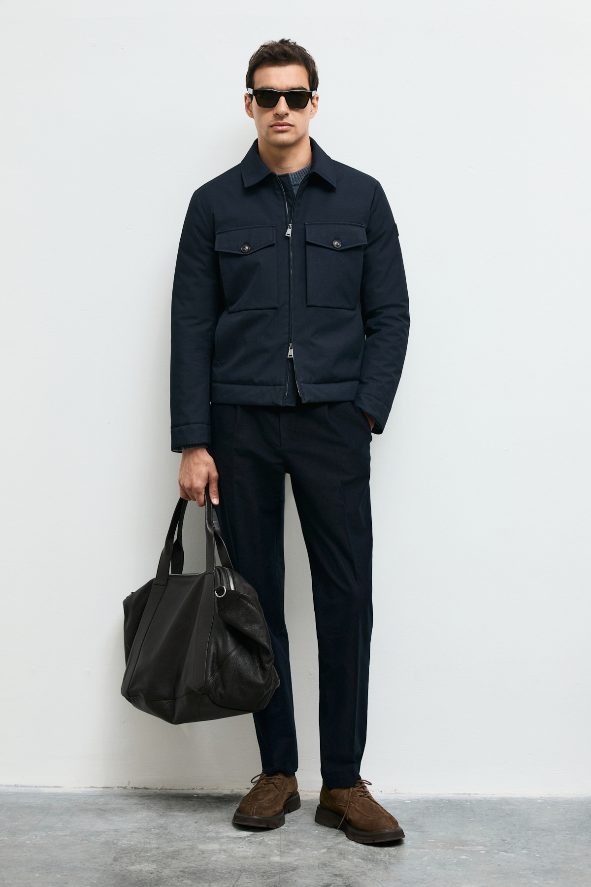 Goose Feather Male Coat Navy - LUFIAN