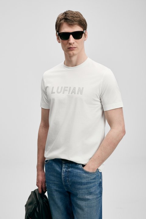 Oscar Modern Grafik Tişört Kırık Beyaz - Lufian