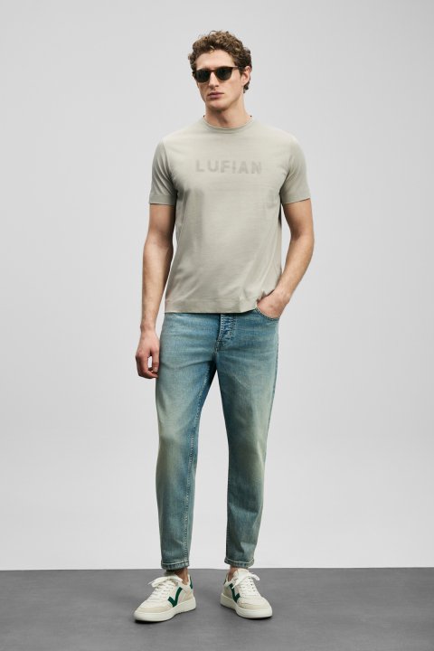 Oscar Modern Graphic T-Shirt Beige - Lufian