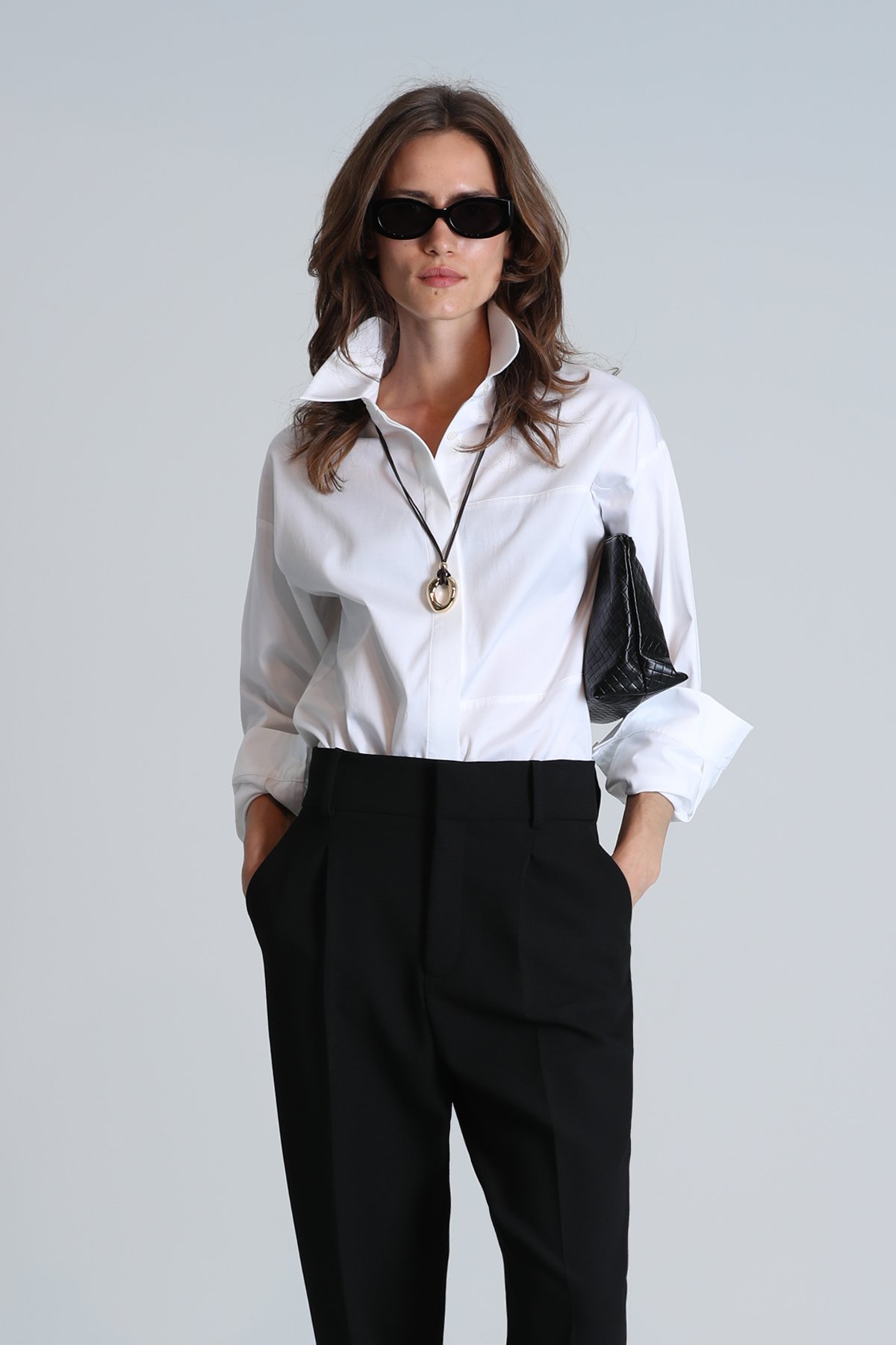 Ottava Kadın Gömlek Regular Fit Beyaz - Lufian