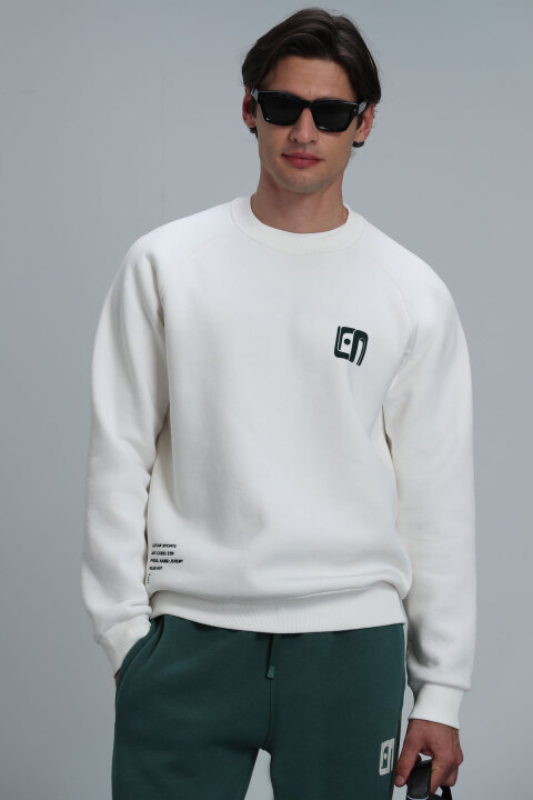 Owen Erkek Sweatshirt Kırık Beyaz - Lufian