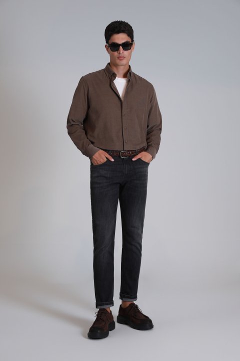 Owen Smart Jean Mens Pants Slım Fıt Gray - Lufian