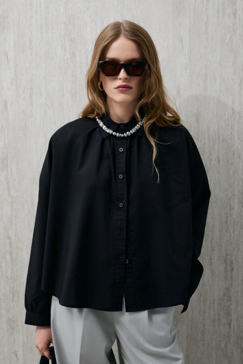 Pamela Kadın Gömlek Siyah - Lufian (1)