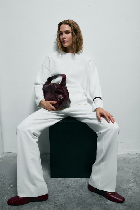 Pamela Kadın Kazak Krem - Lufian