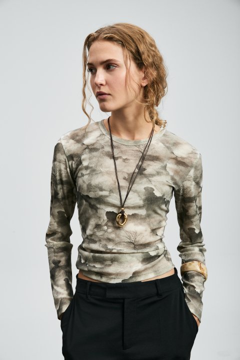 Paola Women's Blouse Grey - LUFIAN