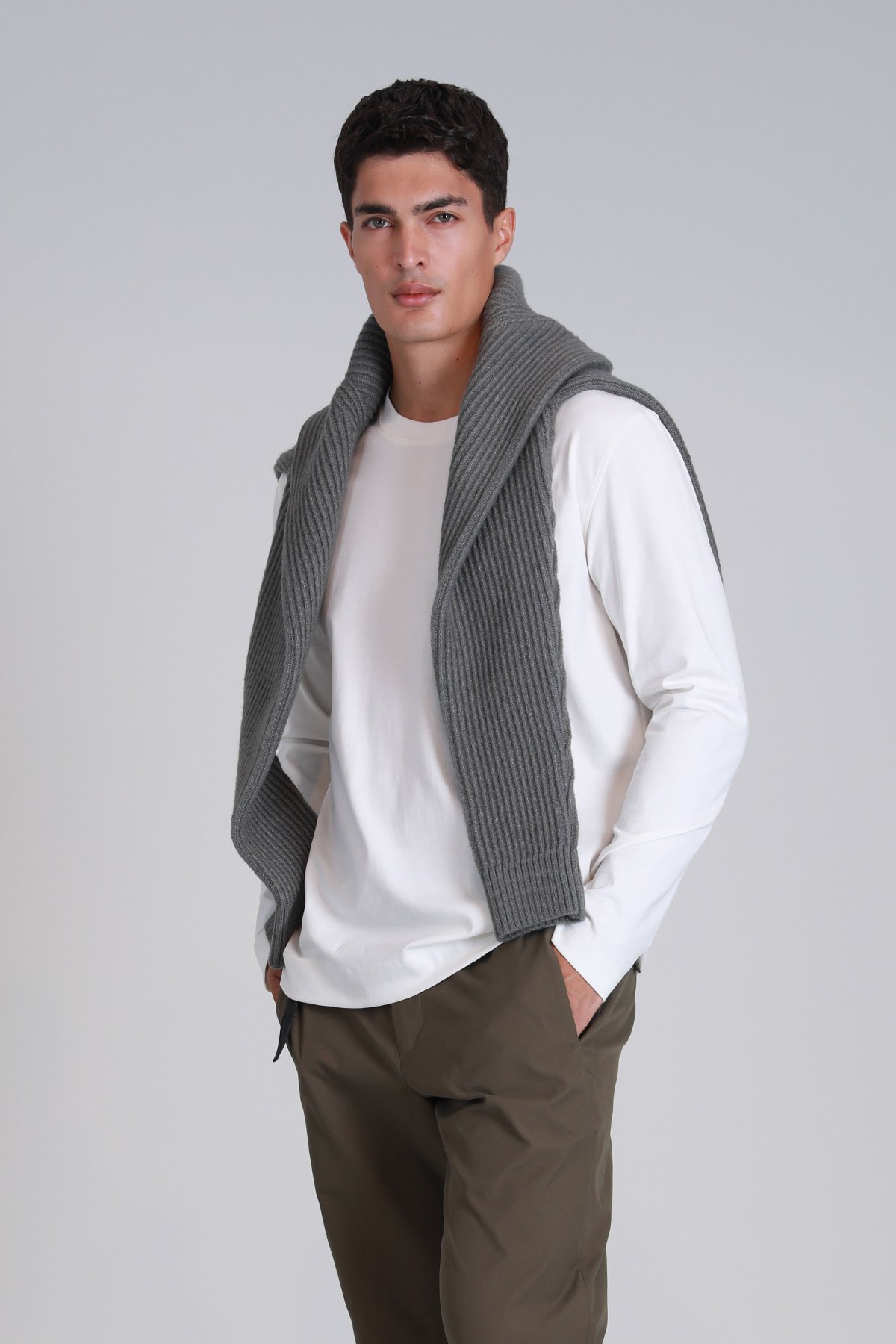 Patrıce Erkek Uzun Kol Tişört Kırık Beyaz - Lufian