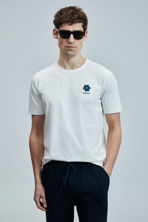 Peace Modern Grafik T- Shirt Kırık Beyaz - Lufian (1)