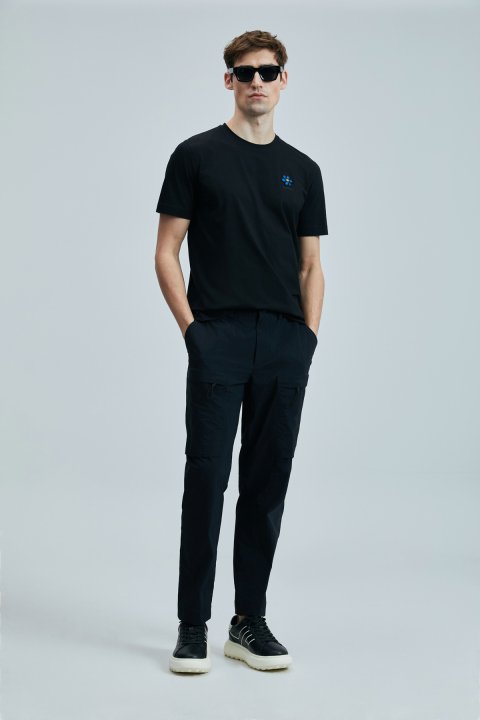 Peace Modern Grafik T- Shirt Siyah - Lufian (1)