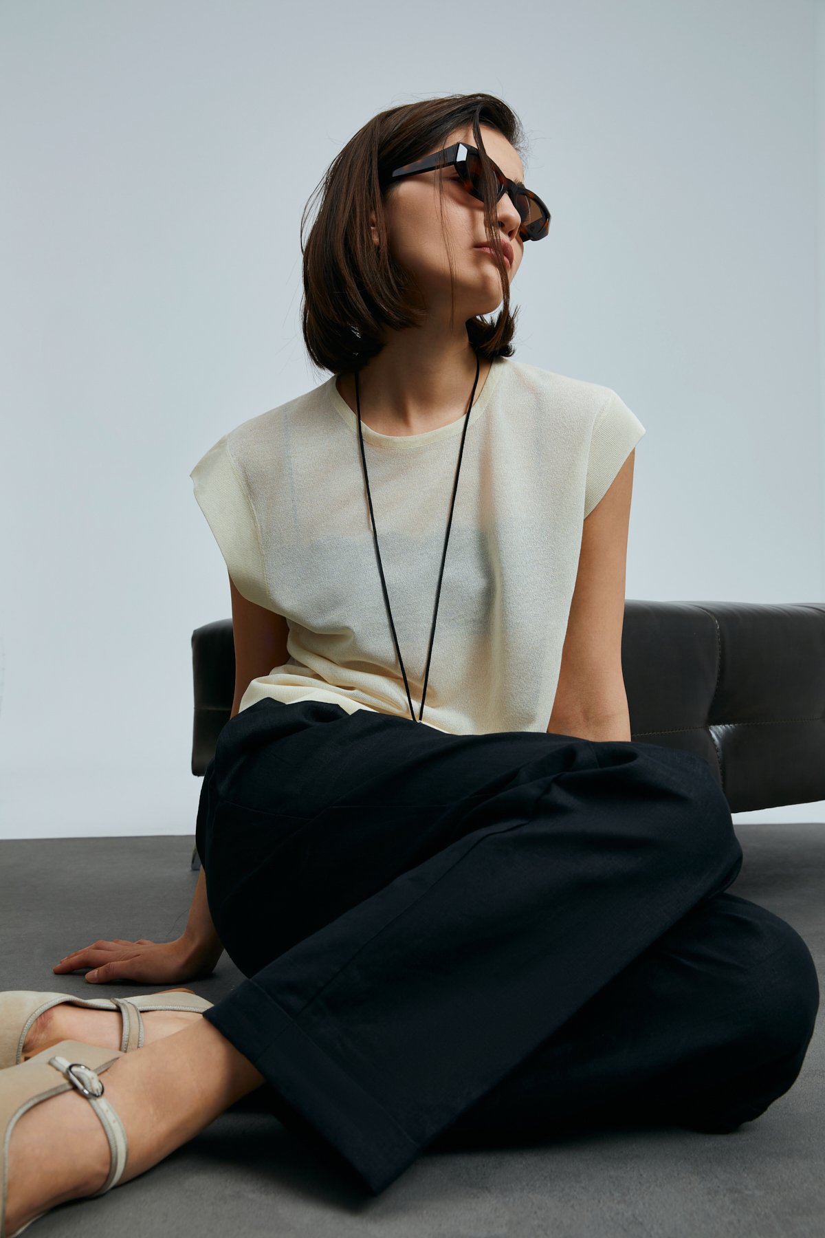 Pearl Kadın Kazak Ekru - Lufian