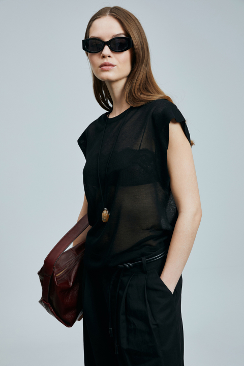 Pearl Kadın Kazak Siyah - Lufian