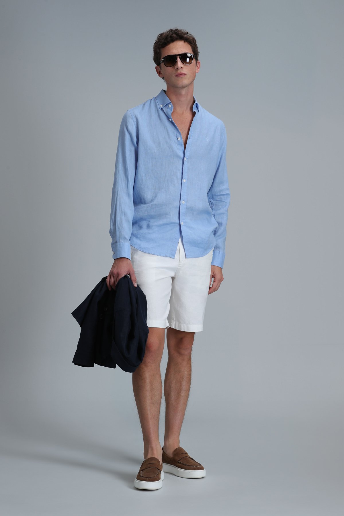 Peler Spor Erkek Chino Şort Slim Fit Beyaz - Lufian (1)