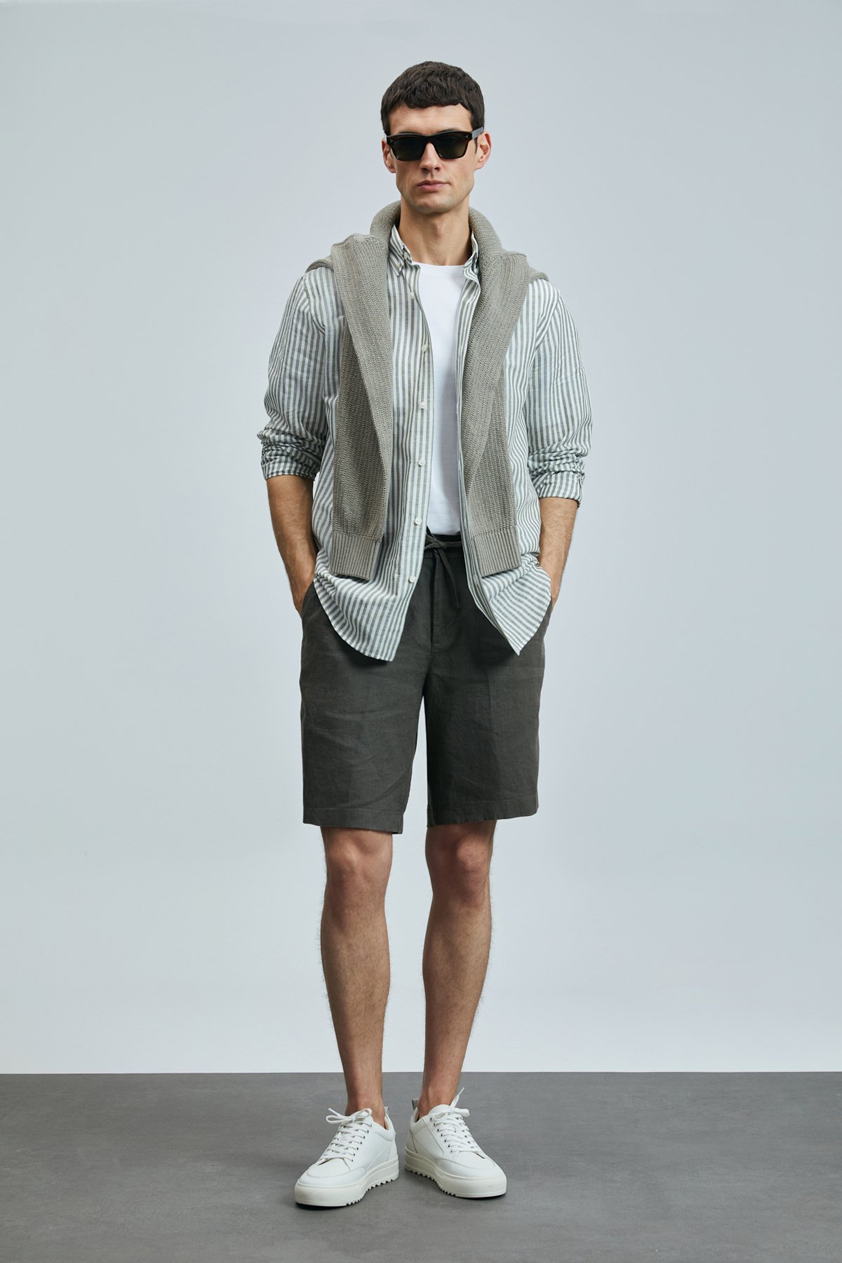 Peler Sports Mens Chino Shorts Slım Fıt Khakı - Lufian